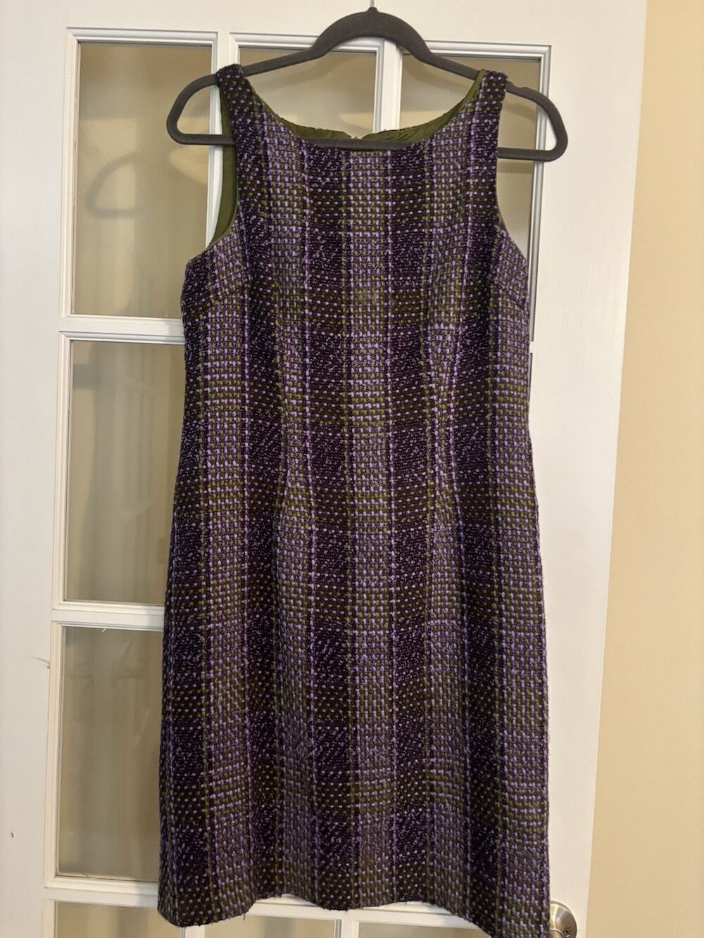 Jessica Howard Vintage Purple Dress Green Lining 60s Inspired size 8